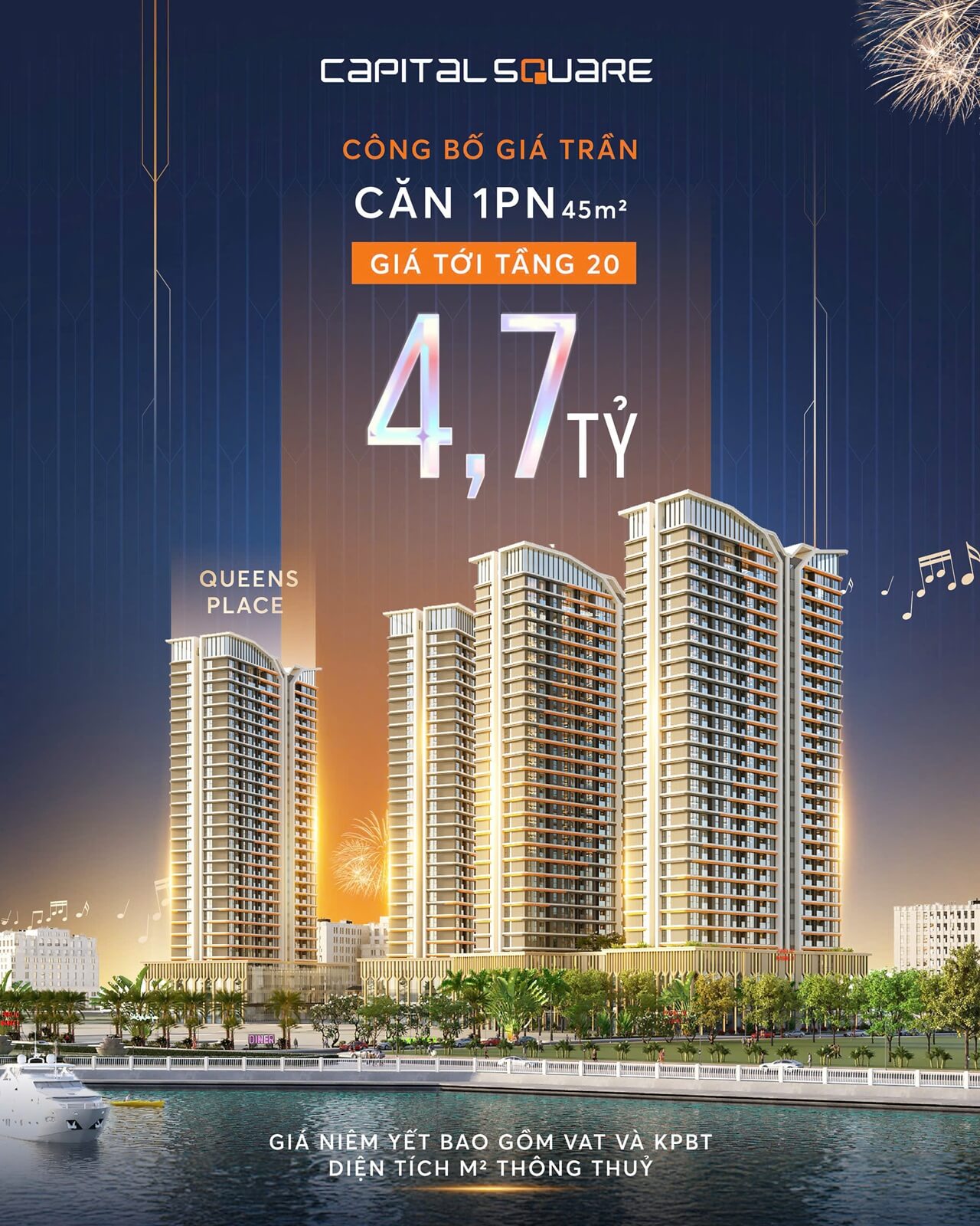 giá bán căn hộ 1 phòng ngủ dự án capital square đà nẵng
